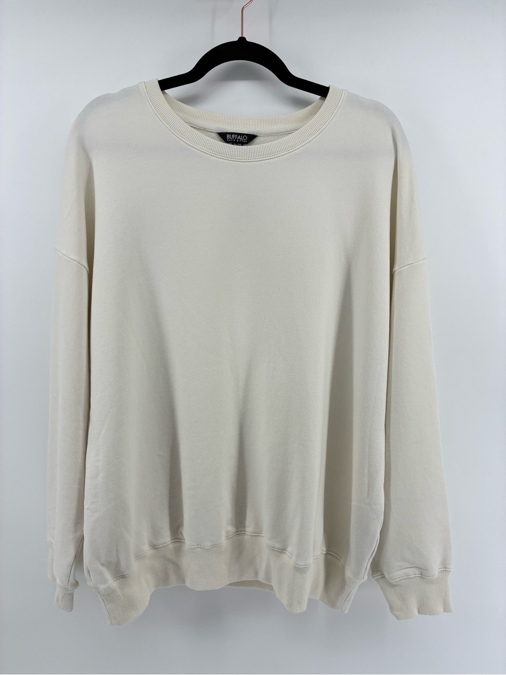 Buffalo David Bitton Women's White Cream Crewneck Sweater
